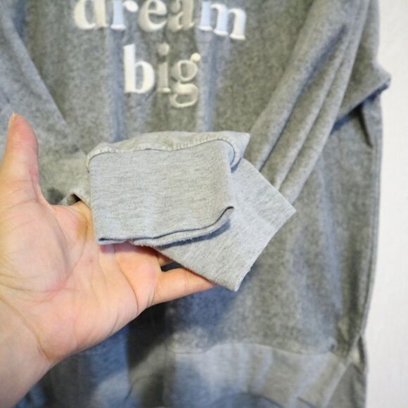 KATE SPADE dream big gray pajama top pullover soft fleece embroidered - Picture 8 of 8